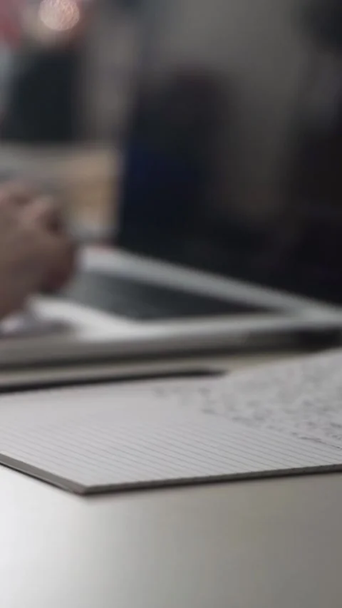 Man journaling thoughts into notebook Video stock 304091203