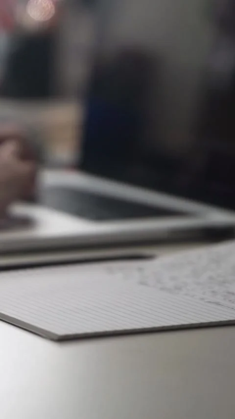 Man journaling thoughts into notebook Stock Footage 304091234