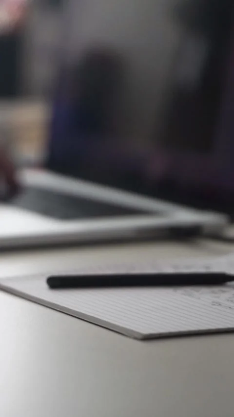 Man journaling thoughts into notebook Video stock 304091576