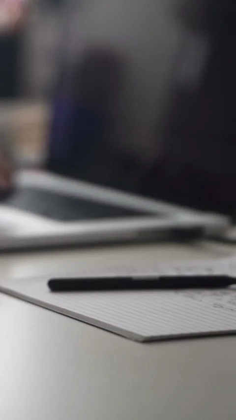 Man journaling thoughts into notebook Video stock 304091751