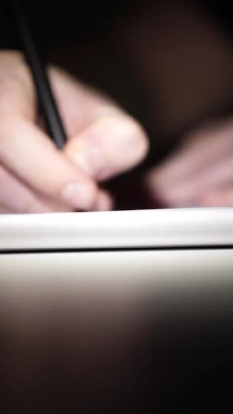 Man journaling thoughts into notebook Видео 304091809