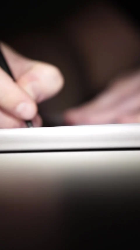 Man journaling thoughts into notebook Stock Footage 304091812