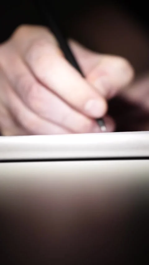 Man journaling thoughts into notebook Video stock 304091816