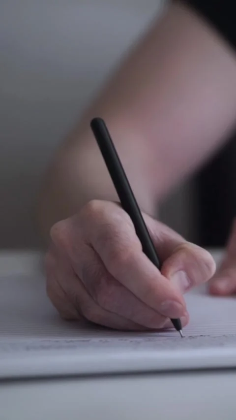 Man journaling thoughts into notebook Stock-Footage 304091854