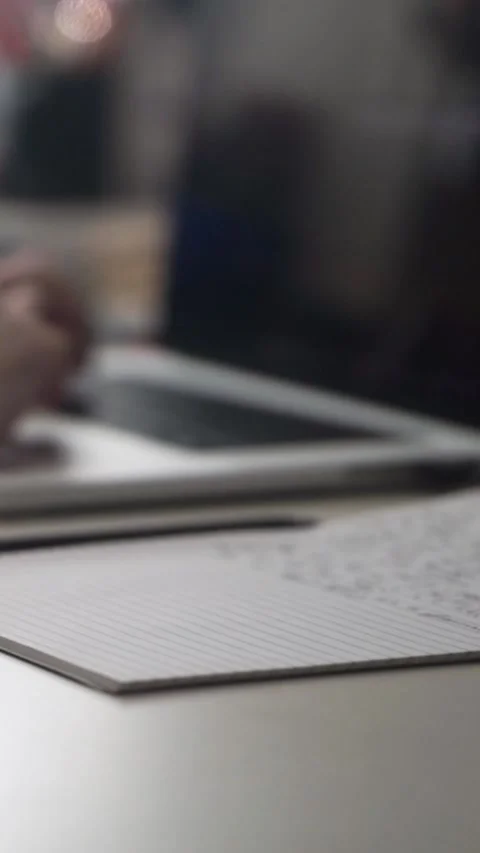 Man journaling thoughts into notebook Video stock 304094154