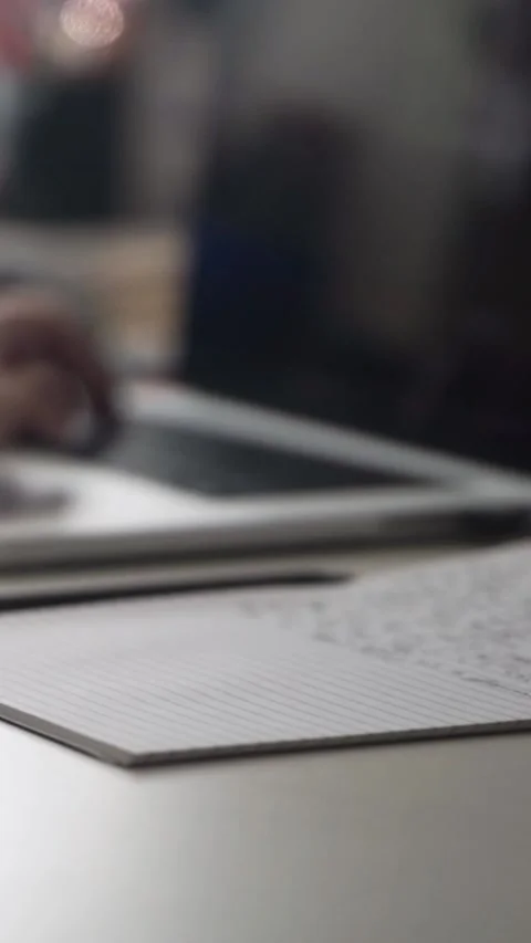 Man journaling thoughts into notebook Video stock 304094162