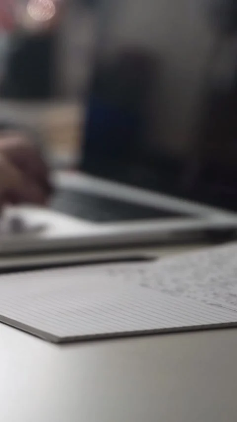 Man journaling thoughts into notebook Video stock 304094163