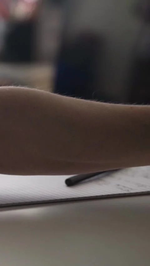 Man journaling thoughts into notebook Video stock 304094397