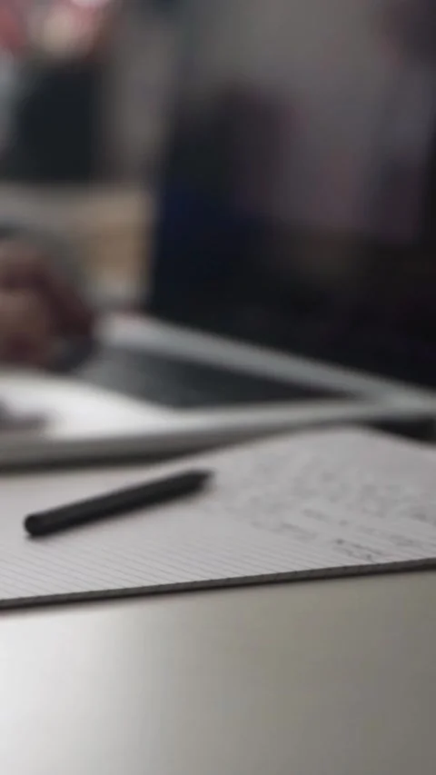 Man journaling thoughts into notebook Video stock 304095767