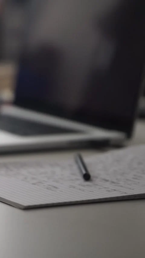 Man journaling thoughts into notebook Stock Footage 304113236