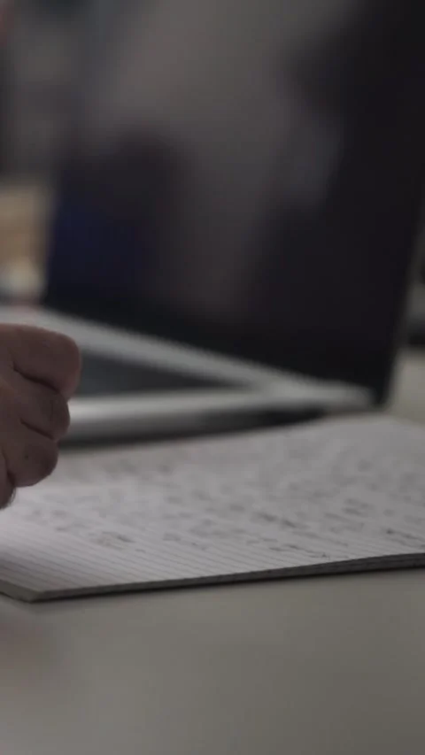 Man journaling thoughts into notebook Stock-Footage 304113244