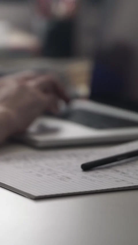 Man journaling thoughts into notebook Stock-Footage 304114399