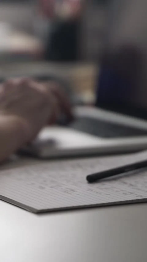 Man journaling thoughts into notebook Stock-Footage 304114485