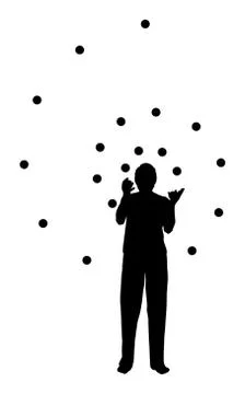 Man juggling in spiral form Stock Illustration