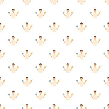 Man juggling three balls seamless pattern background Stock Illustration