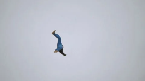 Man Jump Down From Height Stock Footage 58493560