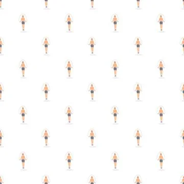 Man jump roping seamless pattern promoting fitness lifestyle Stock Illustration