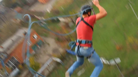 Man jumping from 18 floors high-rise building Stock Footage 33387528