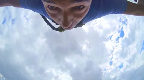 Man jumping backwards, doing somersaults Stock Footage 48373418