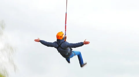 Man jumping from the bridge backwards Stock Footage 49922226