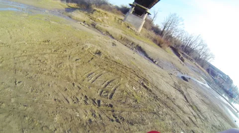 Man jumping from the bridge facing forward before removing a Stock Footage 53348906