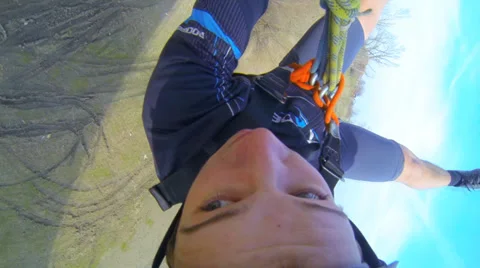 Man jumping from the bridge pushed backwards Stock Footage 37726941