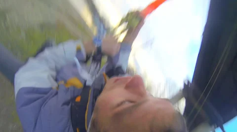 A man jumping off a bridge Shooting is the first person camera Gopro Hero 3 Stock Footage 34010339