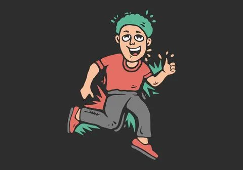 Man jumping, character illustration in flat art style Stock Illustration