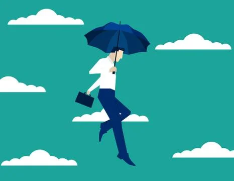 Man jumping down. Concept business illustration. Vector flat Stock Illustration