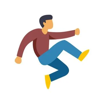 Man jumping in dynamic active movement illustration Stock Illustration