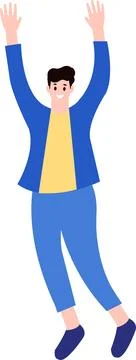 A man jumping flat style isolated on background Stock Illustration