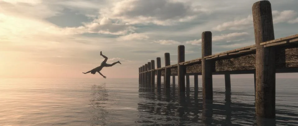 Man jumping Illustrazione stock