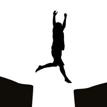 Man jumping over a gap Stock Illustration