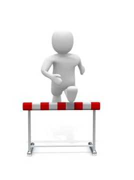 Man jumping over the hurdle Stock Illustration