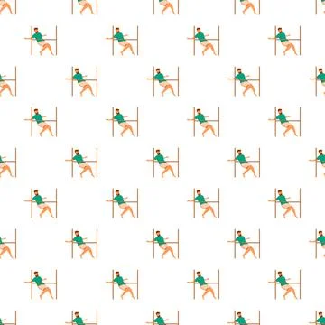 Man jumping over hurdles seamless pattern design 스톡 일러스트