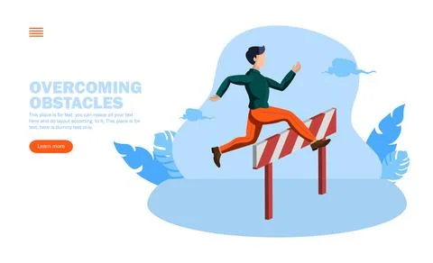 Man jumping over obstacle vector illustration Stock-Illustration