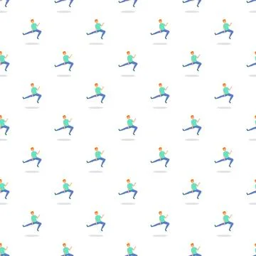Man jumping pattern showcasing active energy and motion Stock Illustration