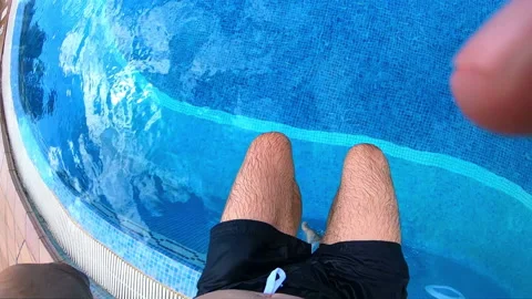 Man jumping into the pool in slow motion  250fps Stock Footage 99812884