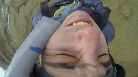 Man jumping rope gets a coup in the face Stock Footage 37048785