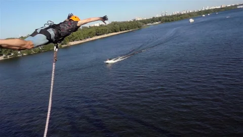 Man jumping rope in slow motion Stock Footage 138482182
