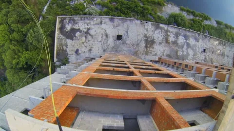 Man jumping sharply down, taking around Stock Footage 48363056