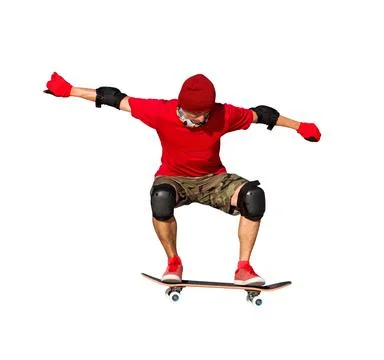 Man jumping on skateboard 스톡 사진