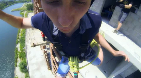 Man jumping straight down Stock Footage 40553240