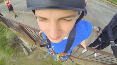 Man jumping with a surprised face Stock Footage 47822187