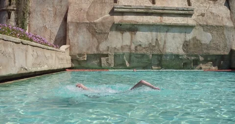 Man Jumping in a Swimming Pool Video stock 110218962