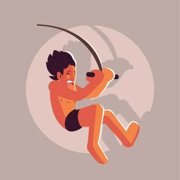 Man jumping to the swimming pool Illustrazione stock