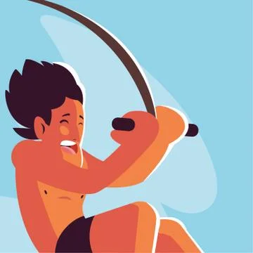 Man jumping to the swimming pool Illustrazione stock