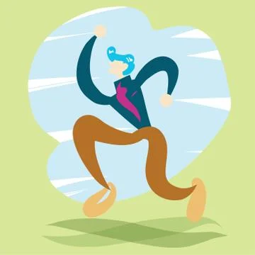 Man  jumping vector image for business content. Stock Illustration