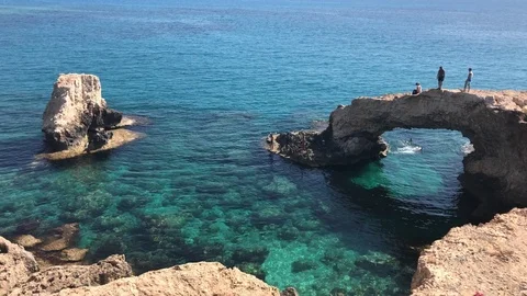 Man Jumps from the Cliff in Ayia Napa Video stock 91049853