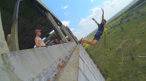 Man jumps forward, arms spread Stock Footage 41429460